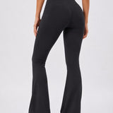 SparkNine Serenaflare dames legging - flare pants - met zakken - S - zwart - hoge taille - stijlvol - elastisch