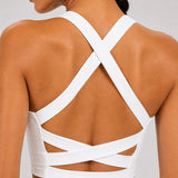 SparkNine Sculptactive sporttop - met ingebouwde sportbeha - verwijderbare pads - M - wit - high impact ondersteuning - kruisrug - ademend & stijlvol