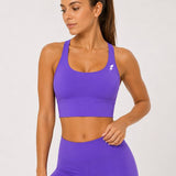 SparkNine Elevate sport-bh - L - paars - gekruiste rug - push-up effect - stevige ondersteuning - met uitneembare pads