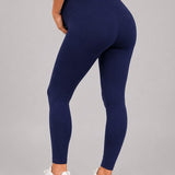 SparkNine Bellyflex zwangerschap legging - S - blauw - hoge taille - rekbaar - maternity - geribbelde tailleband - stijlvol & ademend