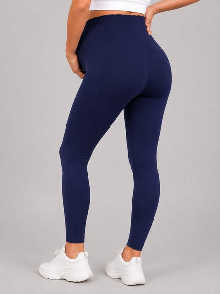 SparkNine Bellyflex zwangerschap legging - S - blauw - hoge taille - rekbaar - maternity - geribbelde tailleband - stijlvol & ademend