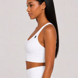 SparkNine Elevate sport-bh - M - wit - gekruiste rug - push-up effect - stevige ondersteuning - met uitneembare pads