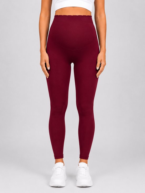 SparkNine Bellyflex zwangerschap legging - M - rood - hoge taille - rekbaar - maternity - geribbelde tailleband - stijlvol & ademend