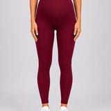 SparkNine Bellyflex zwangerschap legging - M - rood - hoge taille - rekbaar - maternity - geribbelde tailleband - stijlvol & ademend