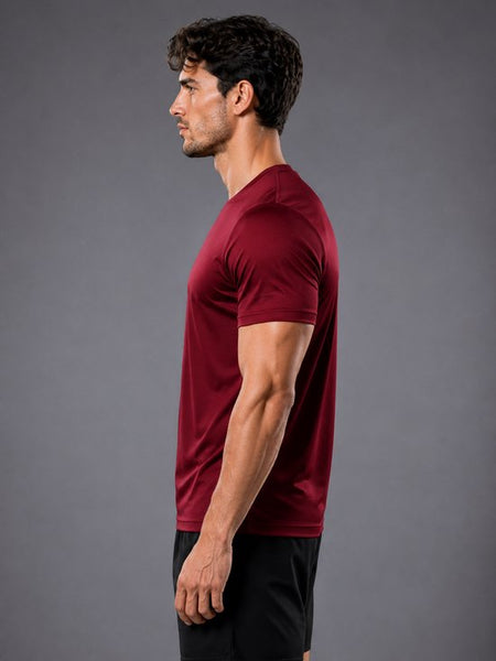 SparkNine Stormcore heren sport t-shirt - sneldrogend & ademend - fitness shirt - XS - rood - korte mauwen - training, rennen, casual dragen
