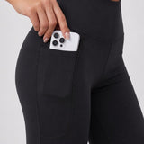 SparkNine Serenaflare dames legging - flare pants - met zakken - S - zwart - hoge taille - stijlvol - elastisch