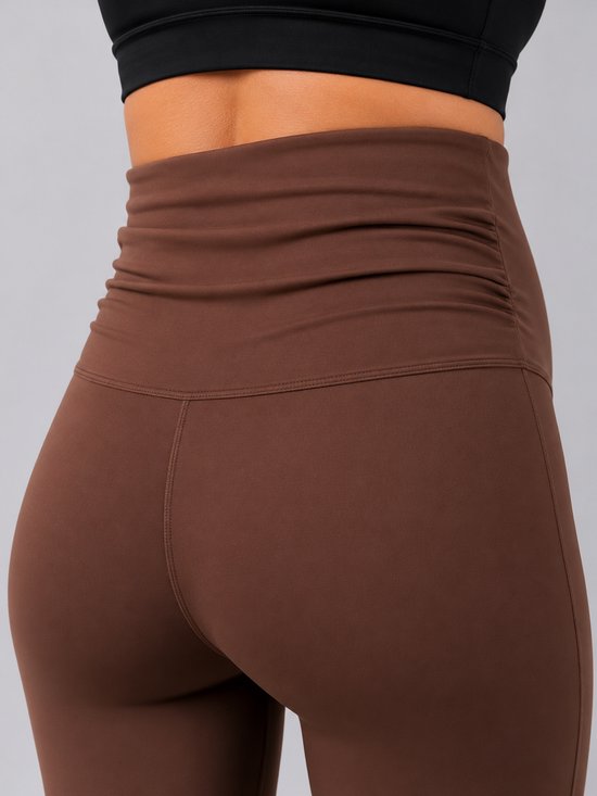 SparkNine Mamamove maternity legging - L - bruin - zachte stof - comfortabel & ondersteunend - rekbaar - zwangerschapslegging