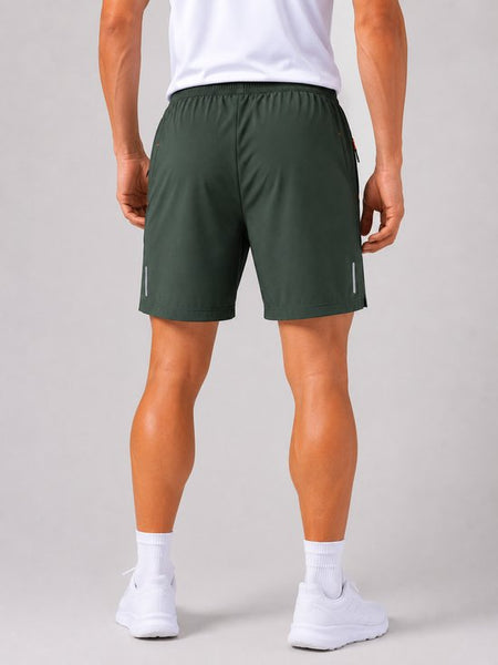 SparkNine Apex fitnesshort - sportbroek - met ritszakken - XXL - groen - functioneel - sneldrogend & ademend - elastische band met trekkoord