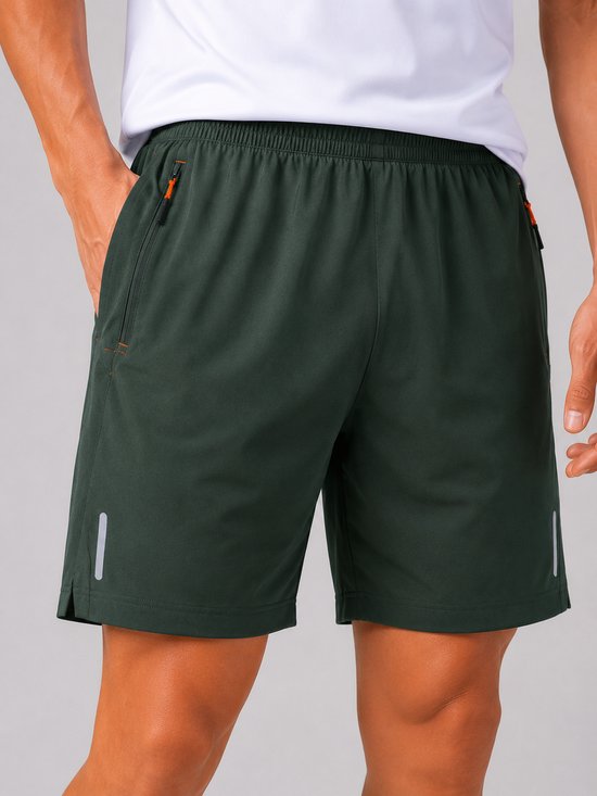 SparkNine Apex fitnesshort - sportbroek - met ritszakken - XXL - groen - functioneel - sneldrogend & ademend - elastische band met trekkoord