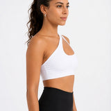 SparkNine Flexchic push-up sport-bh - met hoge ondersteuning - L - wit - één schouder sporttop - stevig & stijlvol