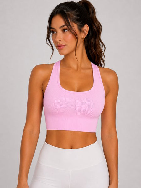 Dames Sport Bra - Met Verwijderbare Pads - Crop - U-Neck - Stretch - Comfortabel - Sport-BH