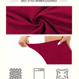 SparkNine Softflex zachte legging met zakken - dames sportlegging - comfy legging - M - rood - hoge taille - elastisch - zacht materiaal - comfortabel
