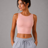 SparkNine Supportflex Sporttop met Built-in Bra - uitneembare pads - M - lichtroze - sport bh - met hoge ondersteuning - cropped