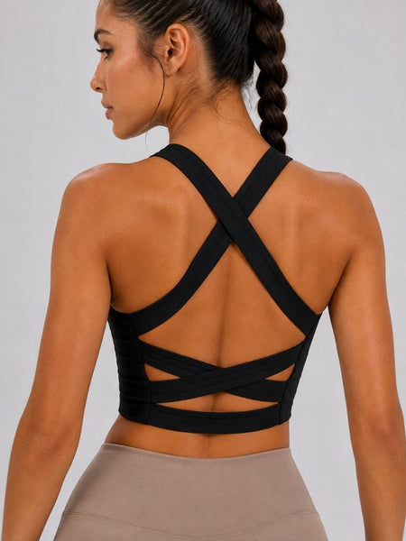 SparkNine Sculptactive sporttop - met ingebouwde sportbeha - verwijderbare pads - S - zwart - high impact ondersteuning - kruisrug - ademend & stijlvol