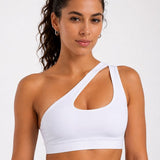 SparkNine Flexchic push-up sport-bh - met hoge ondersteuning - M - wit - één schouder sporttop - stevig & stijlvol