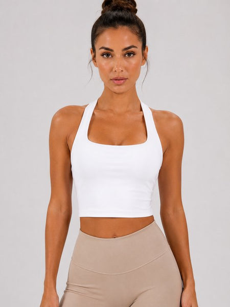 SparkNine Sculptactive sporttop - met ingebouwde sportbeha - verwijderbare pads - XL - wit - high impact ondersteuning - kruisrug - ademend & stijlvol