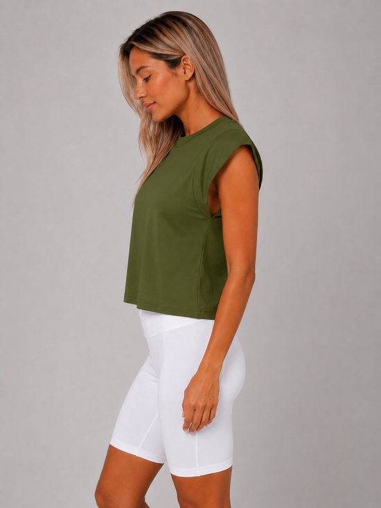Dames Crop Tanktop - Modieuze Sport & Casual Top - Stijlvol - Loszittend - Crop Top - Sporttop