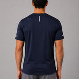 SparkNine Ironlite sport t-shirt heren met reflecterende strepen - L - blauw - zweetbestendig - lichtgewicht & sneldrogend