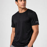 SparkNine Ironlite sport t-shirt heren - met reflecterende strepen - XS - zwart - zweetbestendig - lichtgewicht & sneldrogend