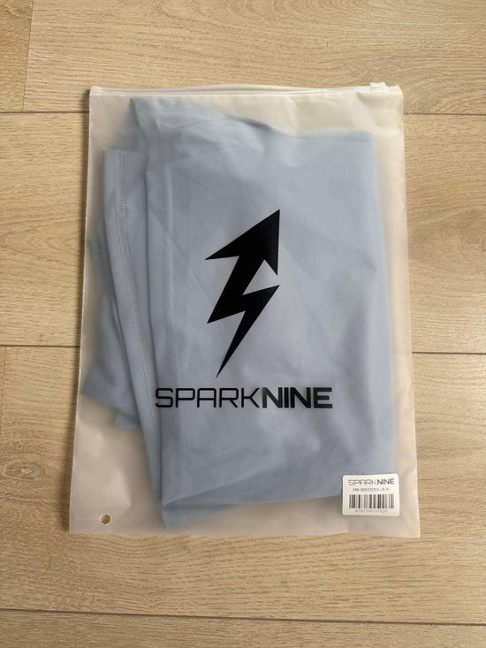 SparkNine Breeze dames short - sportshort - met telefoonzak - dubbellaags met binnenshort - M - lichtblauw - fitness - hoge taille - ademend & sneldrogend
