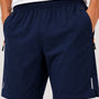 SparkNine Apex fitnesshort - sportbroek - met ritszakken - M - blauw - functioneel - sneldrogend & ademend - elastische band met trekkoord