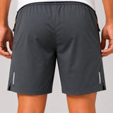 SparkNine Apex fitnesshort - sportbroek - met ritszakken - XL - grijs - functioneel - sneldrogend & ademend - elastische band met trekkoord
