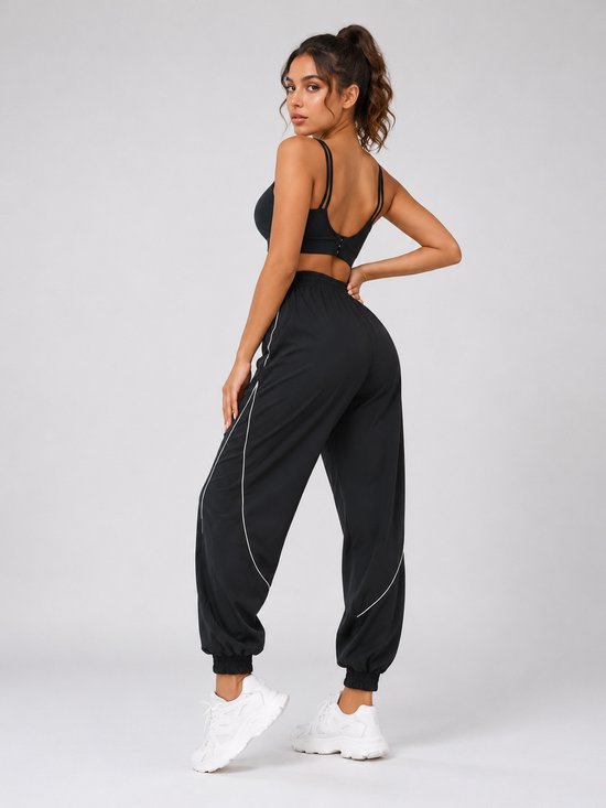 SparkNine Shadowflex dames joggingsbroek - losse fit - met elastische banden - S - zwart - training - hoge taille - lichtgewicht & comfortabel