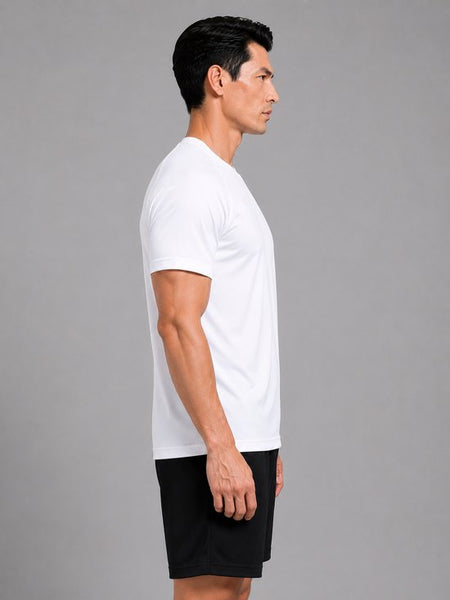 SparkNine Pulsegear sport t-shirt - heren - sneldrogend & ademend - M - wit - lichtgewicht - ideaal voor trainen, rennen & fitness