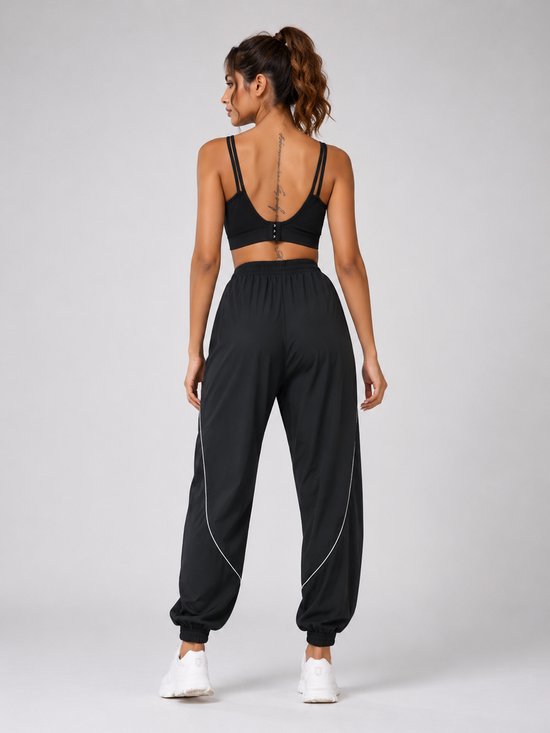 SparkNine Shadowflex dames joggingsbroek - losse fit - met elastische banden - L - zwart - training - hoge taille - lichtgewicht & comfortabel