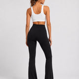 SparkNine Flowflare legging dames - petit pijplengte - superzacht - M - zwart - hoge taille - flared broek - elastisch