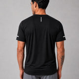 SparkNine Ironlite sport t-shirt heren met reflecterende strepen - L - zwart - zweetbestendig - lichtgewicht & sneldrogend