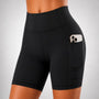 SparkNine Rebel fitness short - korte sportbroek met zakken - XXL - zwart - hoge taille - sport - telefoonzak - squatproof - niet doorschijnend