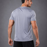 SparkNine Stormcore heren sport t-shirt - sneldrogend & ademend - fitness shirt - XXL - grijs - korte mauwen - training, rennen, casual dragen