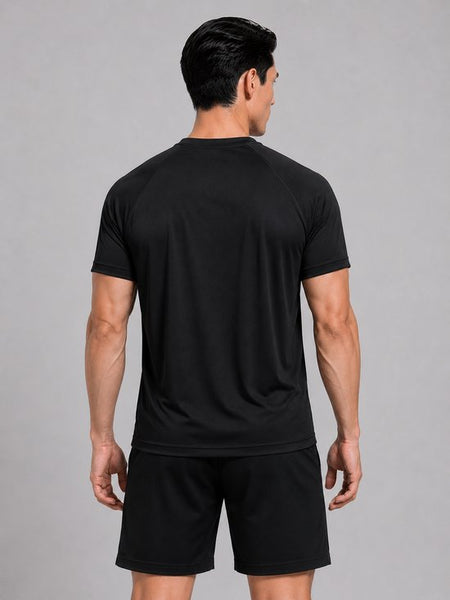 SparkNine Pulsegear sport t-shirt - heren - sneldrogend & ademend - L - zwart - lichtgewicht - ideaal voor trainen, rennen & fitness