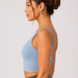 SparkNine Effortless crop top - met verwijderbare vulling - twist back - stijlvol & ademend