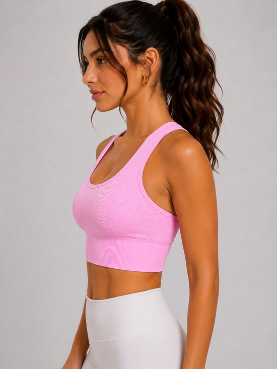 Dames Sport Bra - Met Verwijderbare Pads - Crop - U-Neck - Stretch - Comfortabel - Sport-BH