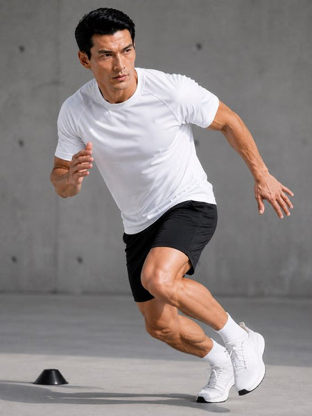 SparkNine Pulsegear sport t-shirt - heren - sneldrogend & ademend - XL - wit - lichtgewicht - ideaal voor trainen, rennen & fitness