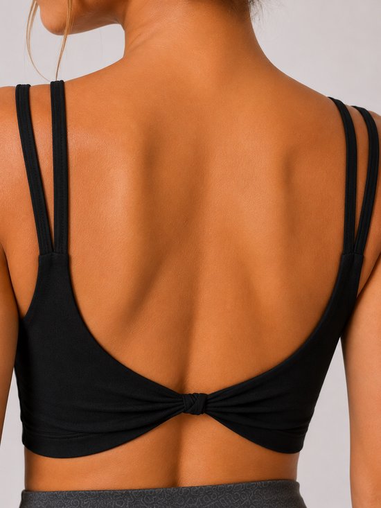 SparkNine Effortless crop top - met verwijderbare vulling - twist back - stijlvol & ademend