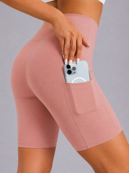 SparkNine Softflow korte sportbroek - met zakken - zachte stof - XXL - roze - dames short - half lang - fietsshort