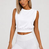 Dames Crop Tanktop - Modieuze Sport & Casual Top - Stijlvol - Loszittend - Crop Top - Sporttop