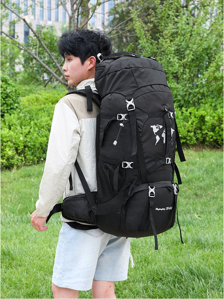 Backpack - Zwart - 79 x 33 x 23 cm - Backpack Organizer - Met Waterzak - Backpack 75 Liter - Backpack Heren - Backpack Vrouwen - Back Pack Heren - Back Pack Vrouwen - Flightbag