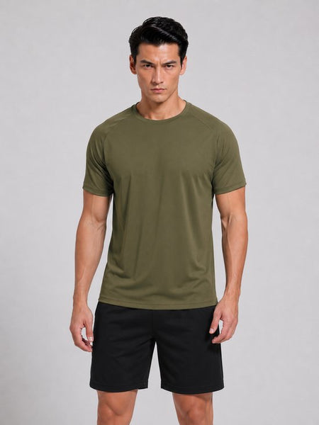 SparkNine Pulsegear sport t-shirt - heren - sneldrogend & ademend - L - groen - lichtgewicht - ideaal voor trainen, rennen & fitness