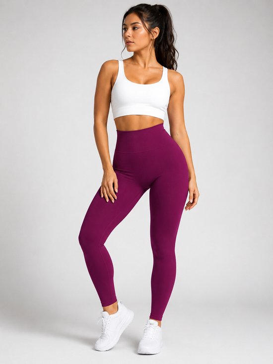 SparkNine Serenafit sportlegging - XS - rood - hoge taille - zacht & comfortabel materiaal - tweede huid - stretch - buikcontrole