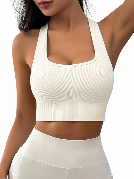 Dames Sport Bra - Met Verwijderbare Pads - Crop - U-Neck - Stretch - Comfortabel - Sport-BH