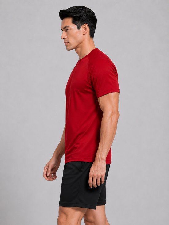 SparkNine Pulsegear sport t-shirt - heren - sneldrogend & ademend - XL - rood - lichtgewicht - ideaal voor trainen, rennen & fitness