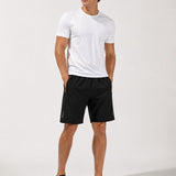 SparkNine Apex fitnesshort - sportbroek - met ritszakken - L - zwart - functioneel - sneldrogend & ademend - elastische band met trekkoord