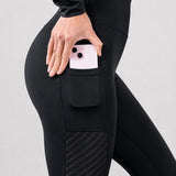 SparkNine Novaflex sportlegging dames - stijlvol & ademend - met zakken - XL - zwart - mesh panelen - elastisch - squatproof