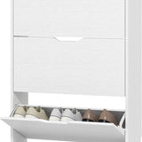 Schoenenkast 3-vaks voor 12 Paar Schoenen mt 47 - 17x80x108 cm - Wit