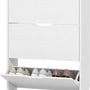Schoenenkast 3-vaks voor 12 Paar Schoenen mt 47 - 17x80x108 cm - Wit