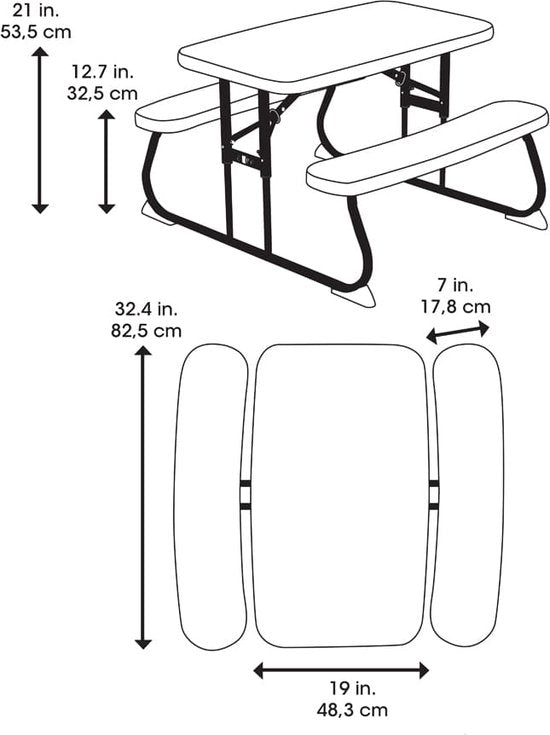 Lifetime® Kindertafel Opvouwbaar - Picknickset voor binnen en buiten - Blauw